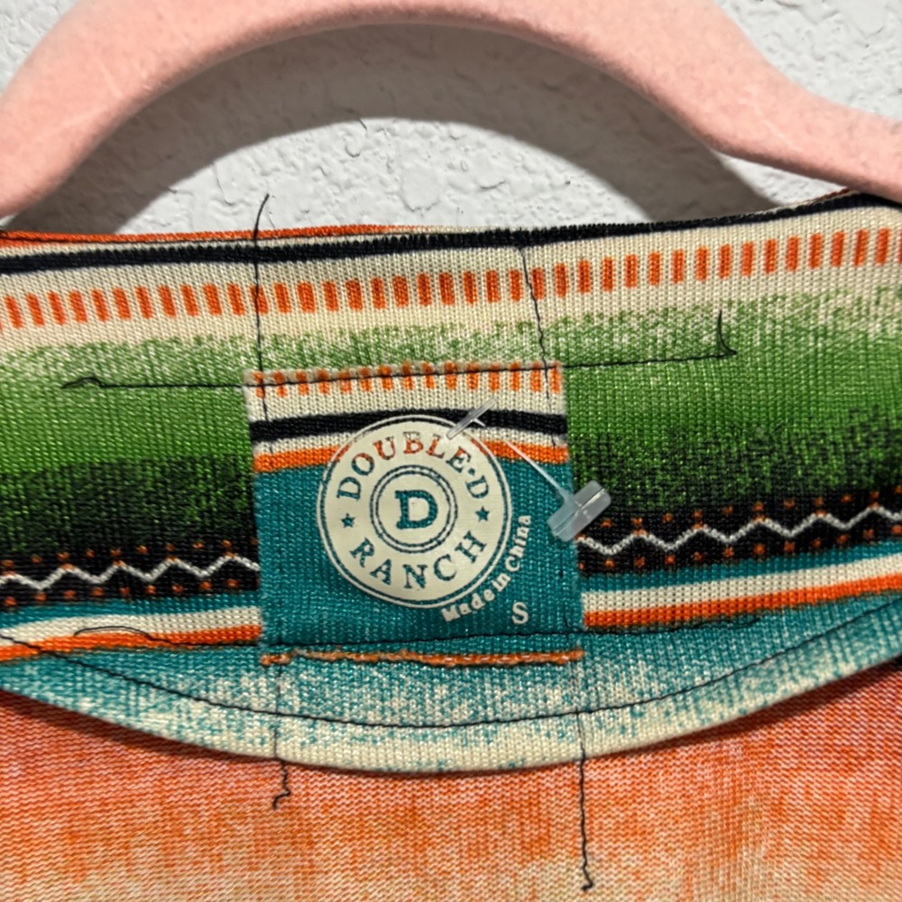 Double D Ranch Women Serape Stripe Fringe Open Front Kimono Cardigan Small Multi - Picture 3 of 6